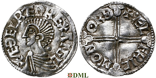 Денарий, Англия, Æthelred II (978-1016), м.д. Norwich, монетарий Ælfric, North 774