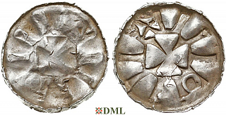 Денарий, Германия, Саксония, Anonymous bishop, Sachesnpfennig, Kilger 2000, KN 4