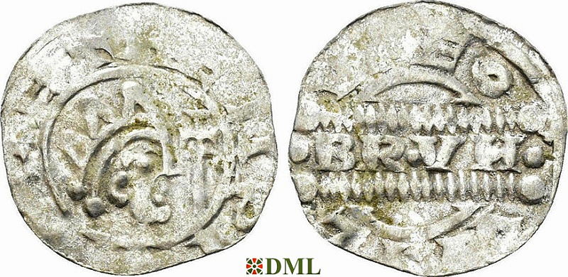 Денарий, Германия, Нижняя Лотарингия, Bruno III (1050-1057), м.д. Leeuwarden, Ilisch 2000, 21.14