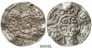 Денарий, Германия, Бавария, K. Heinrich II (1014-1024), м.д. Regensburg, монетарий?, Hahn 1976, 29c3