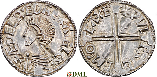 Денарий, Англия, Æthelred II (978-1016), м.д. Exeter, монетарий Wulfsige, North 774