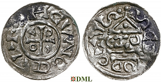 Денарий, Германия, Бавария, Heinrich IV (995-1002), м.д. Salzburg, монетарий CZO, Hahn 1976, 87a1.1A