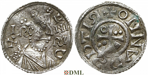 Денарий, Германия, Бавария, K. Heinrich II (1014-1024), м.д. Regensburg, монетарий , Hahn 1976, 29a1.6