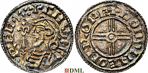 Денарий, Англия, Cnut  (1016-1035), м.д. Rochetser, монетарий Godwine, North 790