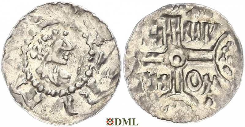 Денарий, Германия, Нижняя Лотарингия, Hermann (1020-1051), м.д. Emden, Dbg. 772