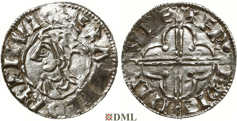 Денарий, Англия, Cnut (1016-1035), м.д. London, монетарий Frethi, North 781