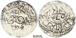 Денарий, Германия, Швабия, Hermann II (Hg. Schwaben) (997-1003), м.д. Zurich, Dbg. -