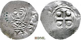 Денарий, Германия, Нижняя Лотарингия, Bernold (1046-1054), м.д. Deventer, Ilisch 2000, 1.13-1.15