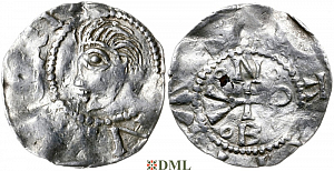 Денарий, Германия, Нижняя Лотарингия, Heinrich II (1002-1024), м.д. Deventer, Ilisch 2000, 1.9