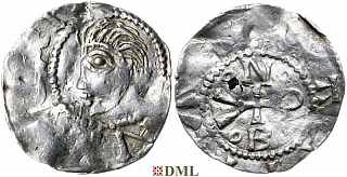Денарий, Германия, Нижняя Лотарингия, Heinrich II (1002-1024), м.д. Deventer, Ilisch 2000, 1.9