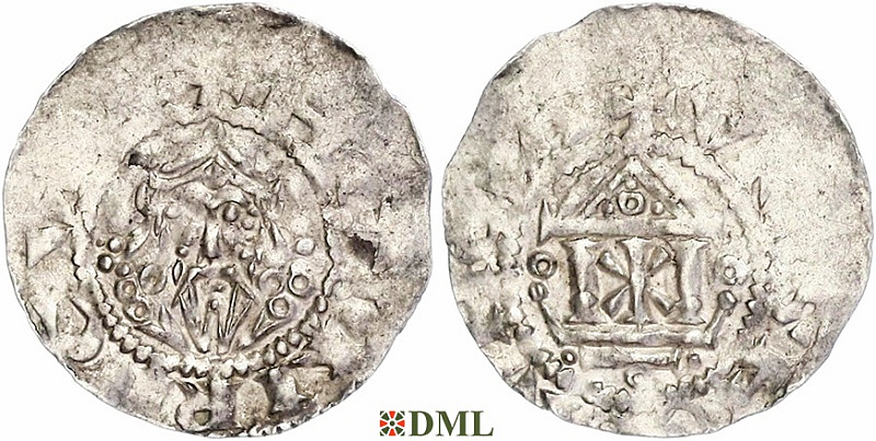 Денарий, Германия, Франкония, Heinrich III (1039-1056), м.д. Mainz, Dbg. 793