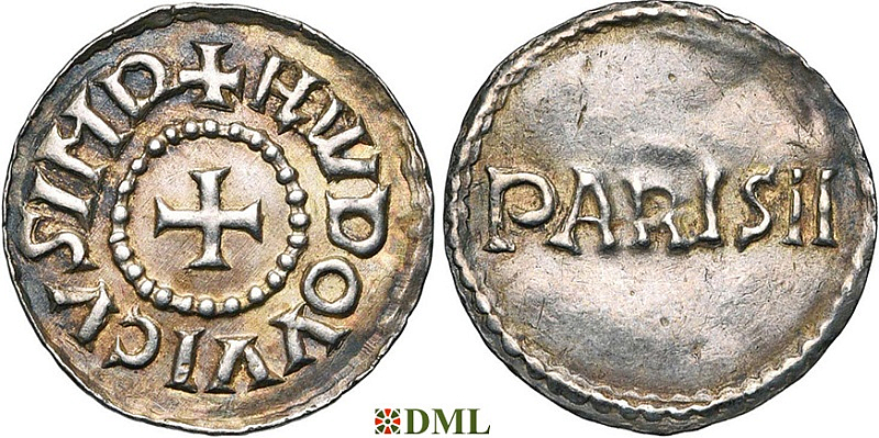 Денарий, Каролинги, Louis le Pieux (814-840), м.д. Paris, Depeyrot 759