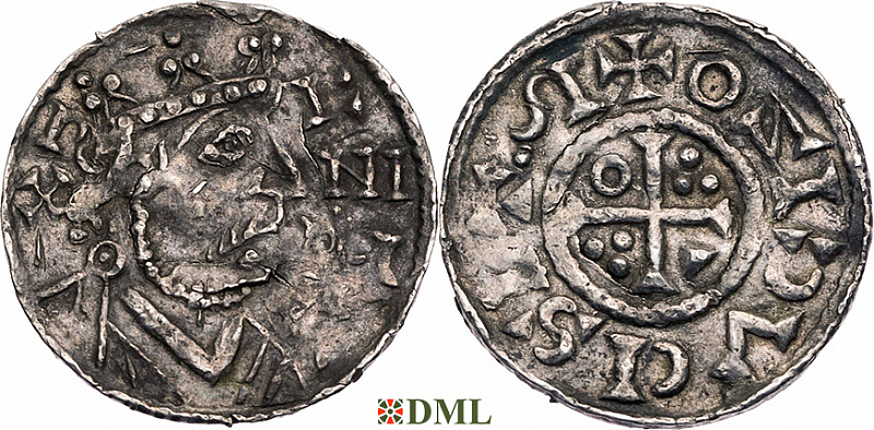 Денарий, Германия, Бавария, Heinrich II (1002-1024), м.д. Regensburg, монетарий IZO, Hahn 1976, 29c4