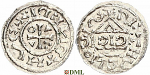 Денарий, Германия, Бавария, Heinrich II (1002-1024), м.д. Nabburg, монетарий ECIC, Hahn 1976, 74b1