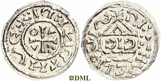 Денарий, Германия, Бавария, Heinrich II (1002-1024), м.д. Nabburg, монетарий ECIC, Hahn 1976, 74b1