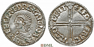 Денарий, Англия, Æthelred II (978-1016), м.д. Canterbury, монетарий Leofric, North 774