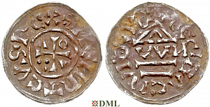 Денарий, Германия, Бавария, Heinrich II (1002-1014), м.д. Regensburg, монетарий ?, Hahn 1976, 27j1