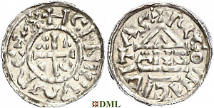 Денарий, Германия, Бавария, Heinrich II (1002-1024), м.д. Regensburg, монетарий ANZO, Hahn 1976, 27a2