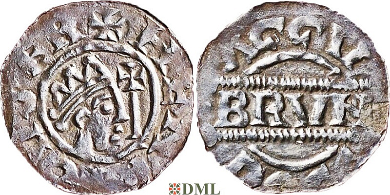 Денарий, Германия, Нижняя Лотарингия, Bruno III (1050-1057), м.д. Dokkum, Ilisch 2000, 21.19