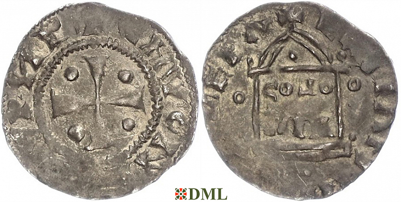 Денарий, Германия, Нижняя Лотарингия, Konrad II (1027-1039), Hermann II (1036-1056), м.д. Koln, Dbg. 385
