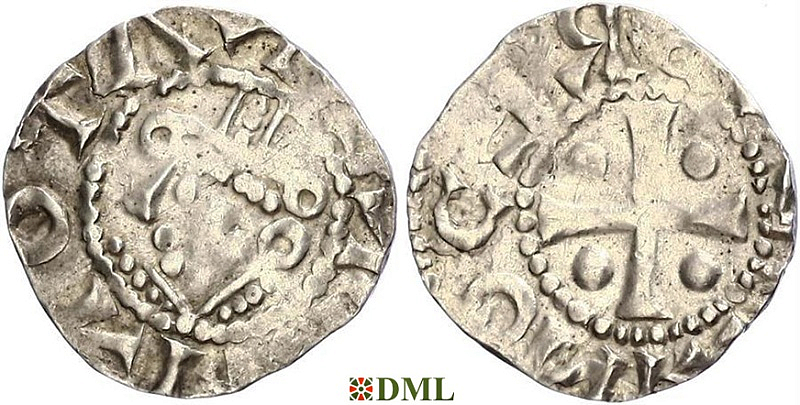 Денарий, Германия, Саксония, Heinrich II (1002-1024), м.д. Dortmund, Dbg. 749