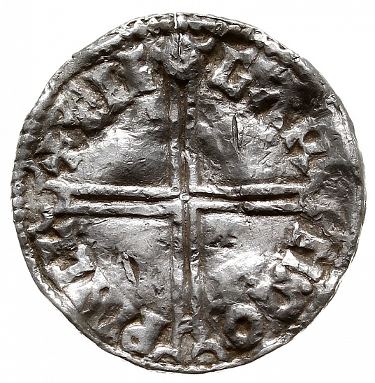 Денарий, Англия, Æthelred II (978-1016), м.д. Winchester, монетарий Ælfgar, North 774