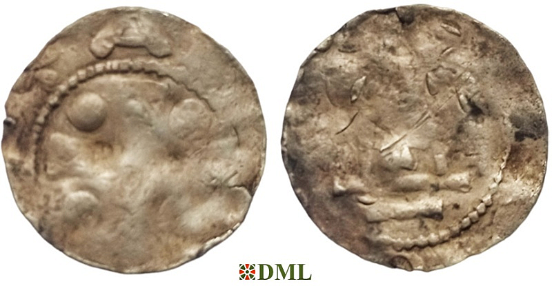 Денарий, Германия, Франкония, Otto III (983–1002), м.д. Mainz, Dbg. 783