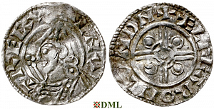 Денарий, Англия, Cnut (1016-1035), м.д. London, монетарий Ælfgar, North 787