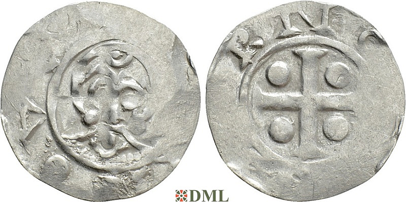Денарий, Германия, Нижняя Лотарингия, Bernold (1046-1054), м.д. Deventer, Ilisch 2000, 1.13-1.15