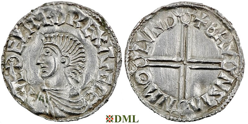 Денарий, Англия, Æthelred II (978-1016), м.д. London, монетарий Brunstan, North 774