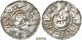 Денарий, Германия, Саксония, Bernhard I (973-1011), м.д. Luneburg, Dbg. 585