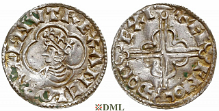 Денарий, Англия, Knut (1016-1035), м.д. Exeter, монетарий Elfnod, North 781