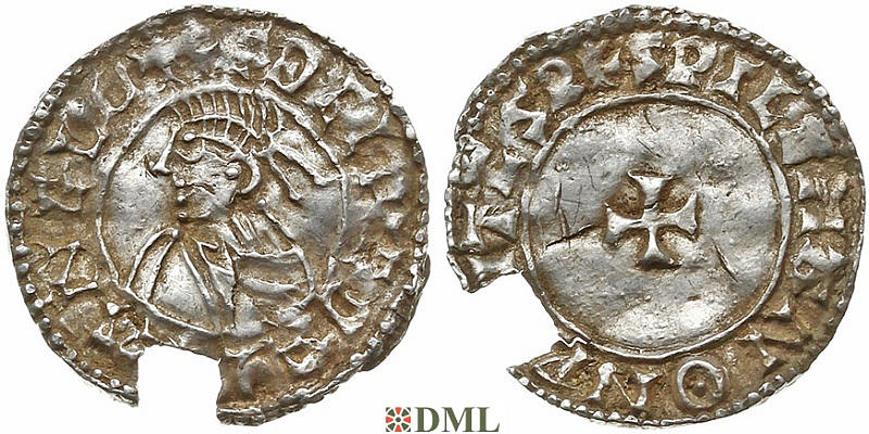 Денарий, Англия, Æthelred II (978-1016), м.д. Winchester, монетарий Spileman, North 777