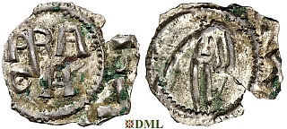 Денарий, Чехия, Богемия, Jaromir (1003-1034), м.д. Prague,  Šmerda 1996, 121b