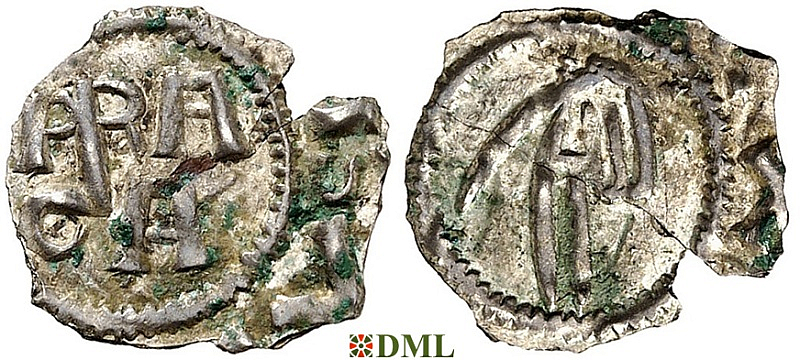 Денарий, Чехия, Богемия, Jaromir (1003-1034), м.д. Prague,  Šmerda 1996, 121b