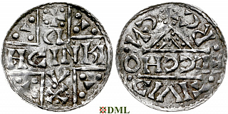 Денарий, Германия, Бавария, Heinrich V (1018-1026), м.д. Regensburg, монетарий ECCHO, Hahn 1976, 31d7
