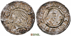 Денарий, Дания, Cnut (1018-1035), м.д. Lund, Hbg. 1