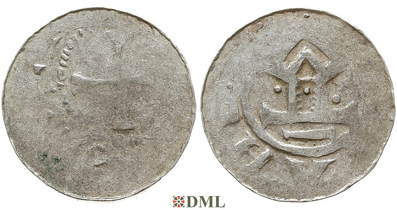 Денарий, Германия, Саксония, Нижняя Саксония , Otto III (983-1002), м.д. Goslar, type OAP