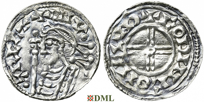 Денарий, Англия, Cnut (1016-1035), м.д. London, монетарий Godinc, North 790