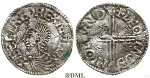 Денарий, Англия, Æthelred II (978-1016), м.д. London, монетарий Leofnoth, North 774