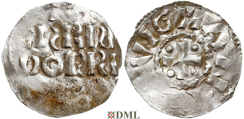 Денарий, Германия, Нижняя Лотарингия, Gf. Wichmann III (994-1016), unknown mints, Ilisch 2000, 20.2