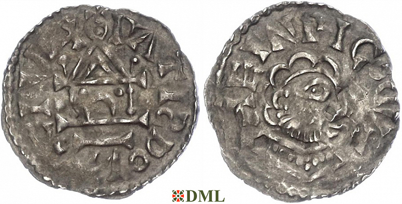Денарий, Германия, Бавария, Heinrich VII (1042-1047), м.д. Regensburg, Hahn 1976, 47
