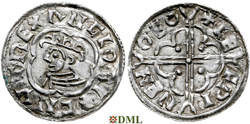 Денарий, Англия, Cnut (1016-1035), м.д. York, монетарий Leofwine, North 781