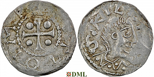 Денарий, Германия, Франкония, Otto III (983-1002), м.д. Wurzburg, Dbg. 856