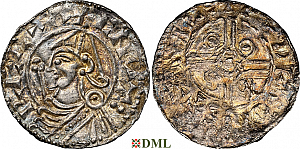 Денарий, Англия, Cnut (1016-1035), м.д. Steyning, монетарий Wudia, North 787