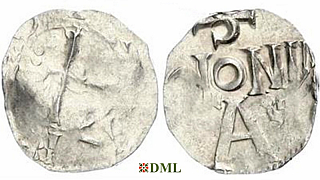 Денарий, Германия, Нижняя Лотарингия, Otto III (983-1002), м.д. Koln, Dbg. 331