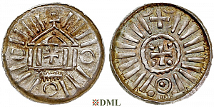 Денарий, Германия, Саксония, Anonymous bishop, Sachesnpfennig, Kilger 2000, KN 1