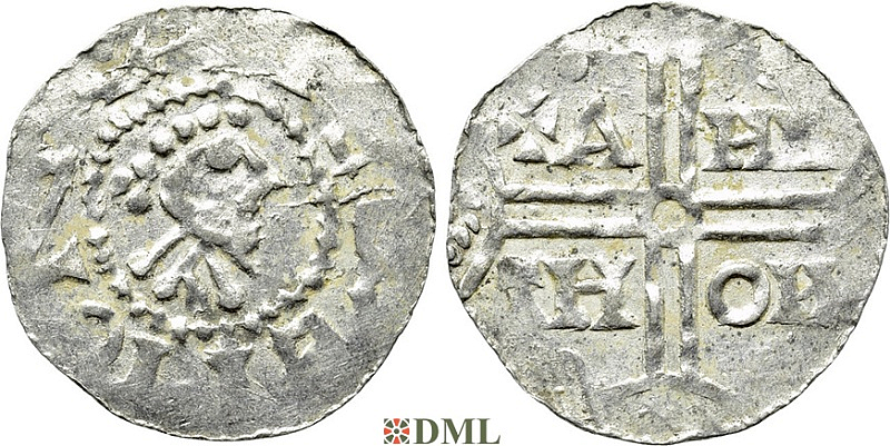 Денарий, Германия, Нижняя Лотарингия, Gf. Hermann (1020-1051), м.д. Emden, Dbg. 773