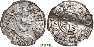 Денарий, Германия, Бавария, Heinrich II (1002-1024), м.д. Regensburg, монетарий ANNO, Hahn 1976, 29a1