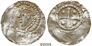 Денарий, Германия, Саксония, Heinrich II (1002-1024), м.д. Dortmund, Dbg. 749